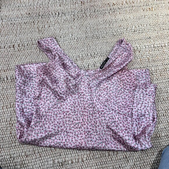 Ditsy Floral Printed Satin Maxi Dress - Size 4 - Picture 4 of 4